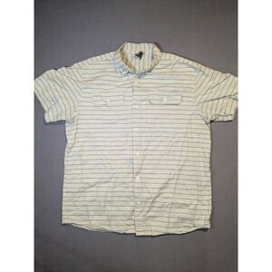 Mountain Hardwear Men's Shirt Large Stripe Short Sleeve Outdoors Hiking Hardware